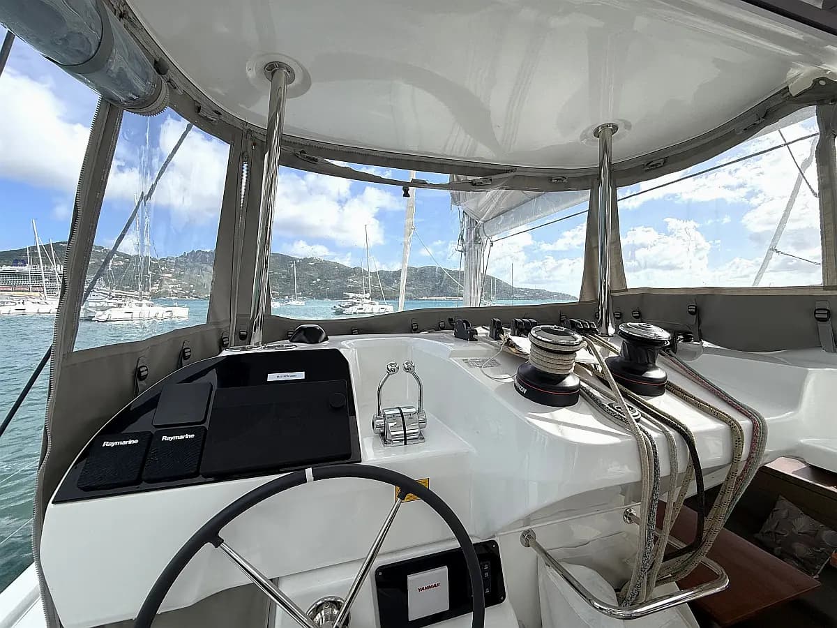Lagoon 43's helm station, second view